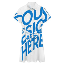 Lade das Bild in den Galerie-Viewer, Damen / Frauen Kurzarm Blusenkleider LM448 mit Fotos Muster Text Logo selbst gestalten und bedrucken