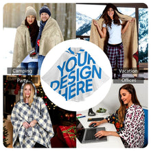 Lade das Bild in den Galerie-Viewer, Einzelbild-Design Unisex Damen/Herren Hoodie-Decke NDP08 mit Foto Design Motiv Text selbst gestalten und bedrucken