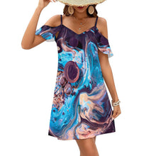 Lade das Bild in den Galerie-Viewer, Damen elastischer High-Waist Rock mit Raffung aus atmungsaktivem Milk Silk und individueller Bedruckung