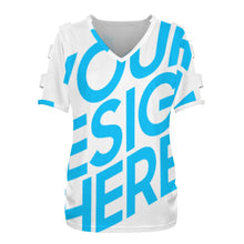 Lade das Bild in den Galerie-Viewer, Einzelbild-Design Damen / Frauen Schulterfreies Kurzarm-Kleid T-shirt LM077 mit Foto Design Motiv Text selbst gestalten und bedrucken (Simple Design)