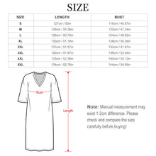 Lade das Bild in den Galerie-Viewer, Damen Kaftan Kleid mit Foto | Langer V-Ausschnitt Kaftan aus Leinen