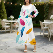 Lade das Bild in den Galerie-Viewer, Damen Maxikleid mit individuellem Druck – Babydoll-Schnitt mit Raglanärmeln