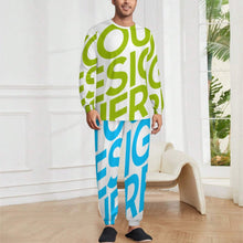 Lade das Bild in den Galerie-Viewer, Einzelbilddruck Herren Rundhalsausschnitt Schlafanzug Pyjamas LM094 2-tgl. Set mit Foto selbst gestalten und bedrucken