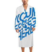 Lade das Bild in den Galerie-Viewer, Einzelbild-Design Unisex Langarm Nachthemd Bademantel mit Gürtel LM127 mit Fotos Muster Text Logo selbst gestalten und bedrucken