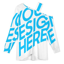 Lade das Bild in den Galerie-Viewer, Einzelbild-Design Damen / Frauen Einseitiges Hosenträger Langarm T-shirt LDV mit Foto Design Motiv Text selbst gestalten und bedrucken (Simple Design)