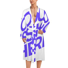 Lade das Bild in den Galerie-Viewer, Einzelbild-Design Bademantel Herren/Männer Morgenmantel Schlafmantel LM003 mit Foto Design Motiv Text selbst gestalten und bedrucken