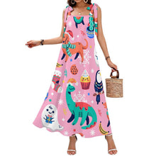 Lade das Bild in den Galerie-Viewer, Personalisierbares Maxikleid mit Bindeträgern für Damen