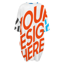 Lade das Bild in den Galerie-Viewer, Multi-Image-Design Damen / Frauen Eisseide Lockeres Große Größe T-Shirt Home Kurzarm Pyjama Nachthemd LM475 mit Fotos Muster Text Logo selbst gestalten und bedrucken