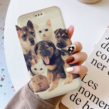 Lade das Bild in den Galerie-Viewer, Personalisiertes iPhone 17 Leder Flip-Case mit Kartenfach und Lanyard