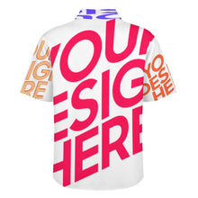 Lade das Bild in den Galerie-Viewer, Multi-Image-Design Herren Kurzarmhemd mit Revers und doppelter Pattentasche LM056 mit Ihrem Design Motiv Foto Text selbst gestalten und bedrucken