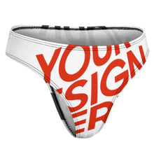 Lade das Bild in den Galerie-Viewer, Multi-Image-Druck Eisseiden T-back Tanga Unterhosen Unterwäsche NZ207 Damen / Frauen mit Fotos Muster Text selbst gestalten und bedrucken