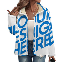 Lade das Bild in den Galerie-Viewer, Plüsch Freizeithemd mit Stehkragen MWL505 für Damen / Frauen mit Foto Design Motiv Text selbst gestalten und bedrucken