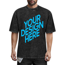 Lade das Bild in den Galerie-Viewer, Unisex Vintage T-Shirt mit Muster und überschnittenen Schultern mit Fotos Muster Text Logo selbst gestalten und bedrucken