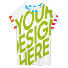 Lade das Bild in den Galerie-Viewer, Multi-Image-Design Damen / Frauen T-Shirt mit überschnittenen Schultern und kurzen Ärmeln NT105 mit Foto Design Motiv Text selbst gestalten und bedrucken (Simple Design)