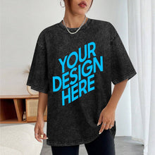 Lade das Bild in den Galerie-Viewer, Unisex Vintage T-Shirt mit Muster und überschnittenen Schultern mit Fotos Muster Text Logo selbst gestalten und bedrucken