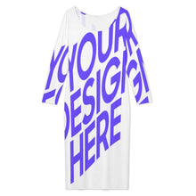 Lade das Bild in den Galerie-Viewer, Damen / Frauen lockeres Langarm Shirt Kleid ADQ mit Foto Design Motiv Text selbst gestalten und bedrucken (Simple Design)