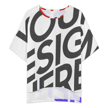 Lade das Bild in den Galerie-Viewer, Multi-Image-Druck Damen / Frauen Set aus Hemd mit Rundhalsausschnitt und Fledermausärmeln + Hose mit weitem Bein und elastischem Bund YKL04 mit Fotos Muster Text Logo selbst gestalten und bedrucken