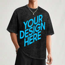Lade das Bild in den Galerie-Viewer, Unisex Vintage T-Shirt mit kurzen Ärmeln mit Fotos Muster Text Logo selbst gestalten und bedrucken