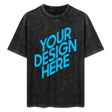 Lade das Bild in den Galerie-Viewer, Unisex Vintage T-Shirt mit Muster und überschnittenen Schultern mit Fotos Muster Text Logo selbst gestalten und bedrucken