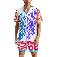 Lade das Bild in den Galerie-Viewer, Multi-Image-Druck Herren / Männer Kurzarm Pyjama Set aus Eisseide LM135 mit Foto Design Motiv Text selbst gestalten und bedrucken