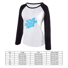 Lade das Bild in den Galerie-Viewer, Raglan T-Shirt TSHIRT lang mit vollem Arm Langarmshirt Damen selbst gestalten und bedrucken