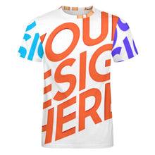 Lade das Bild in den Galerie-Viewer, Multi-Image-Druck Allover Print TShirt 100% Baumwolle T-Shirt ay001 Männer Herren mit Fotos Muster Text Logo selbst gestalten und bedrucken