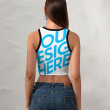 Lade das Bild in den Galerie-Viewer, Multi-Image-Druck Damen / Frauen Crop Top NZ107 mit Racerback und breite Träger mit Fotos Muster Text Logo selbst gestalten und bedrucken