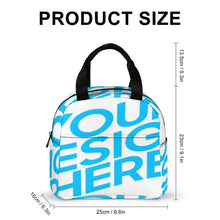 Lade das Bild in den Galerie-Viewer, Einzelbilddruck Große Lunchtasche Kühltasche Isoliertasche Lunchbag Thermotasche mit Reißverschluss mit Fotos Muster Text Logo selbst gestalten und bedrucken