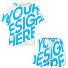 Lade das Bild in den Galerie-Viewer, Einzelbilddruck Damen / Frauen Freizeitanzug Hausanzug T-Shirt & Shorts UTZ mit Fotos Muster Text Logo selbst gestalten und bedrucken
