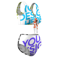 Lade das Bild in den Galerie-Viewer, Multi-Image-Druck Push-Up Triangle Bikini Set mit Zierschleife Damen 2 teilig Bk2079 mit Fotos Muster Text Logo selbst gestalten und bedrucken