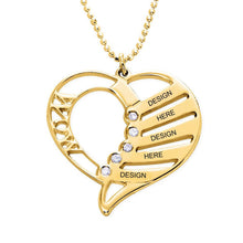 Lade das Bild in den Galerie-Viewer, Gravierbare Zirkonias Halskette mit Herz Anhänger X0021 mit Namen Gravur selbst gestalten
