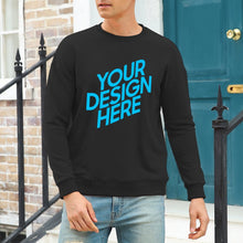 Lade das Bild in den Galerie-Viewer, 100% Baumwolle Rundhalspullover Sweatshirts Vorderdruck A-071 für Herren Männer mit Foto Text selbst gestalten und bedrucken