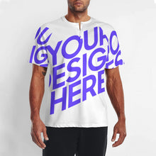 Lade das Bild in den Galerie-Viewer, Einzelbild-Design Männer Kurzarm Reglan T Shirt mit drei Knöpfen mit Ihrem Design Motiv Foto Text selbst gestalten und bedrucken