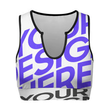 Lade das Bild in den Galerie-Viewer, Multi-Image-Design Damen / Frauen Yoga Crop Top Push Up Sport-BH YJ053 mit Foto Design Motiv Text selbst gestalten und bedrucken