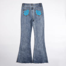 Lade das Bild in den Galerie-Viewer, Einzelbilddruck Damen / Frauen Schlagjeans Stretch Jeans Skinny Denim Schlaghose MC603 mit Fotos Muster Text Logo selbst gestalten und bedrucken