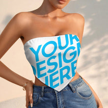 Lade das Bild in den Galerie-Viewer, Einzelbild-Design Damen / Frauen Bandeau Crop Top trägerlos mit Foto Design Motiv Text selbst gestalten und bedrucken