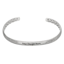 Lade das Bild in den Galerie-Viewer, Gravierter Armreif Manschettenknopf-Armband S0033 für Männer / Herren mit Gravur selbst gestalten