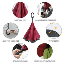 Lade das Bild in den Galerie-Viewer, Der umgekehrte verkehrte Regenschirm Innovativer Schirm mit Foto Text selbst gestalten und bedrucken