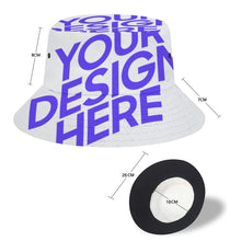 Lade das Bild in den Galerie-Viewer, Einzelbilddruck Voll Druck Fischerhut Damen / Herren mit Fotos Muster Text Logo selbst gestalten und bedrucken