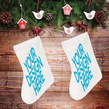Lade das Bild in den Galerie-Viewer, Kurzer Plüsch Weihnachtssocken Weiß-Stil 26x42cm selbst gestalten und bedrucken