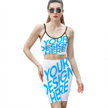 Lade das Bild in den Galerie-Viewer, 2-tgl. Set Jumpsuit Tanktops Leibchen+Hose in verkürzter cropped Länge Y07 für Damen Frauen mit Foto Text selbst gestalten und bedrucken