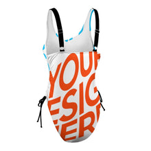 Lade das Bild in den Galerie-Viewer, Multi-Image-Druck Damen / Frauen One-piece Swimsuit Badeanzug LT3155 mit Fotos Muster Text Logo selbst gestalten und bedrucken
