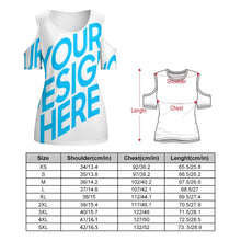 Lade das Bild in den Galerie-Viewer, Kurzarmshirt Schulterfreie Shirts TSHIRT mit U-Ausschnitt für Damen Frauen mit Foto selbst gestalten und bedrucken