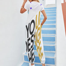 Lade das Bild in den Galerie-Viewer, Multi-Image-Druck Damen / Frauen Overall mit Trägern zum Knoten Jumpsuit RP mit Fotos Muster Text Logo selbst gestalten und bedrucken