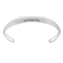 Lade das Bild in den Galerie-Viewer, Herren Armband "Narrow Cuff" S0039 mit Gravur selbst gestalten mit Gravur aus Sterling Silber oder Kupfer