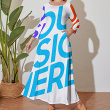 Lade das Bild in den Galerie-Viewer, Multi-Image-Druck Damen / Frauen Übergröße Maxikleid A120 in ausgestellter Form - in verschiedenen Druckdessins - mit Foto Text Muster selbst gestalten und bedrucken