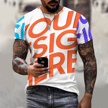 Lade das Bild in den Galerie-Viewer, Multi-Image-Druck Allover Print TShirt 100% Baumwolle T-Shirt ay001 Männer Herren mit Fotos Muster Text Logo selbst gestalten und bedrucken