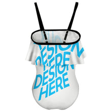 Lade das Bild in den Galerie-Viewer, Schulterfreier Badeanzug NT045 für Mädchen selbst gestalten und bedrucken