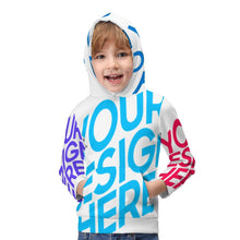 Lade das Bild in den Galerie-Viewer, Kapuzensweatshirt Sportswear Hoodiesweatshirt für Kinder mit Foto Text selbst gestalten und bedrucken