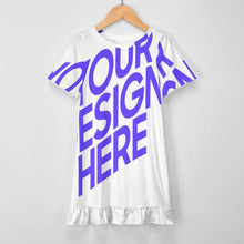 Lade das Bild in den Galerie-Viewer, Einzelbild-Design Mädchen Kleid Sommerkleid Kurzarm F5Q mit Foto Design Motiv Text selbst gestalten und bedrucken